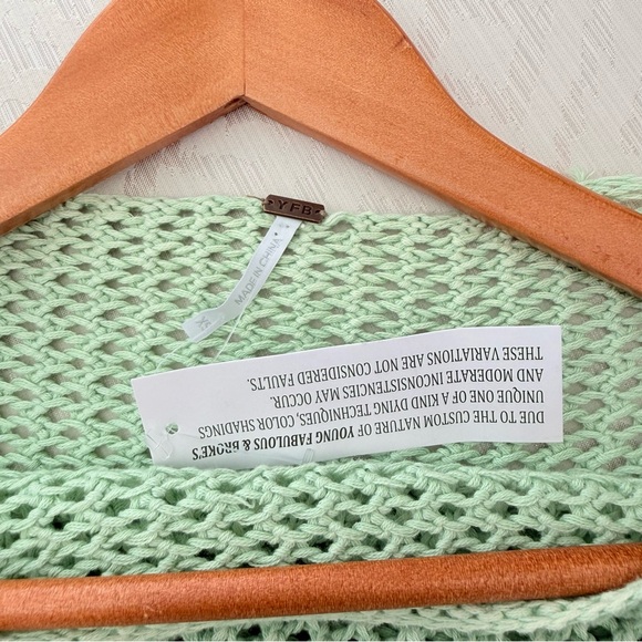 New Young Fabulous & Broke Santorini Green Crochet Maxi Dress Beach Cover Up XS - Picture 4 of 9